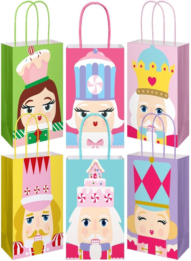 تاوباري أكياس هدايا عيد الميلاد من تاوباري، 24 قطعة، مصنوعة من ورق كرافت متوسط الحجم، مزودة بمقبض، مناسبة لهدايا عيد الميلاد والحلويات، 8.3 × 6 × 3.1 بوصة (لون وردي لطيف). - Image 1